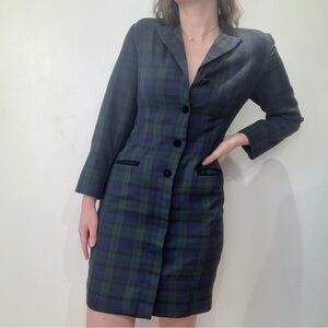 Vintage Plaid Blazer Dress